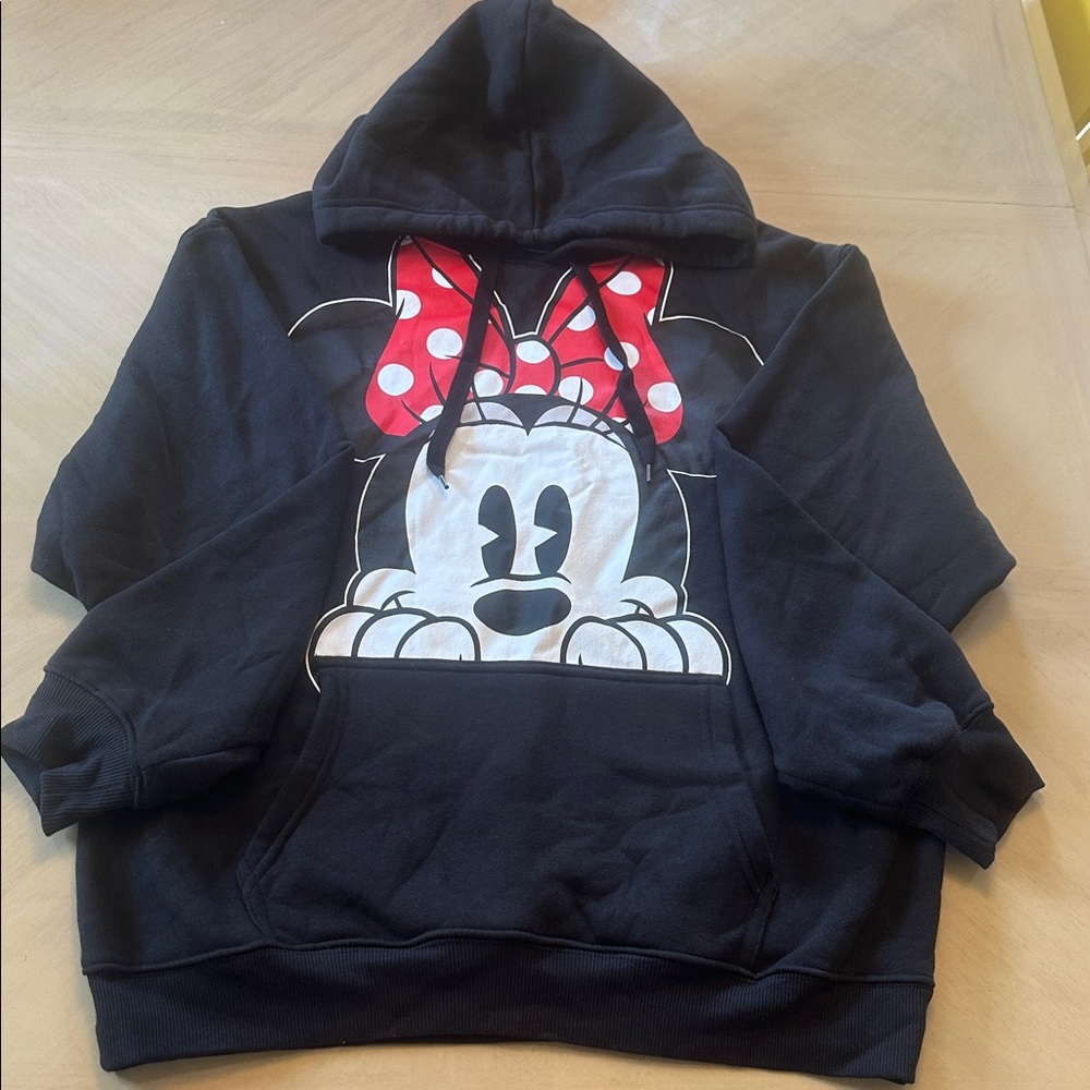 Minnie Mouse Pullover Hoodie Sweatshirt Size L
